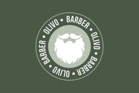 Barber shop business card front